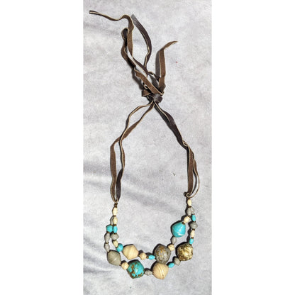 Bohemian Beaded Gold Flake Necklace