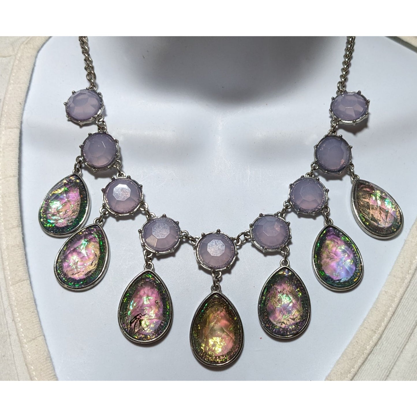 Whimsical Purple Faux Agate Necklace