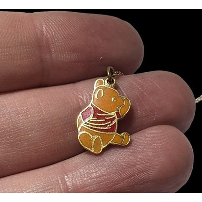 Vintage Minimalist Disney Pooh Charm Necklace