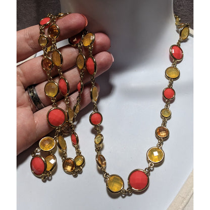 Anne Klein 60s Style Gem Necklace