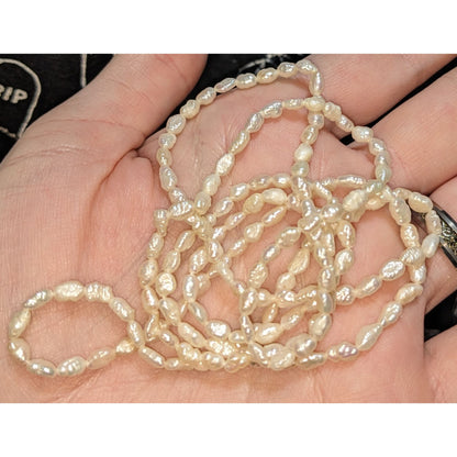Freshwater Pearl Long Strand Necklace Baroque Pearl Layering Classic Elegant Jewelry