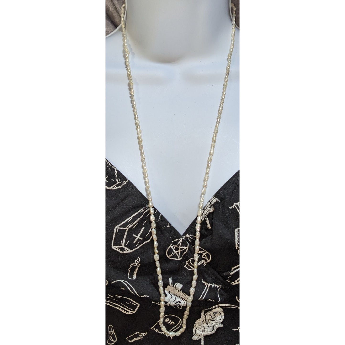 Freshwater Pearl Long Strand Necklace Baroque Pearl Layering Classic Elegant Jewelry
