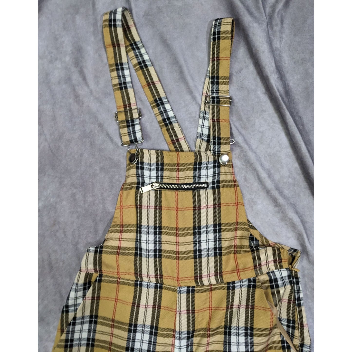 Retro Punk Beige Plaid Overall by Toxik3