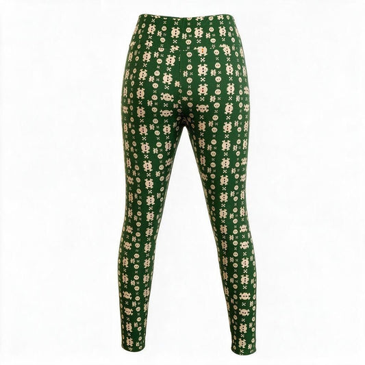 LuLaRoe Gothic Punk Green Skull Leggings