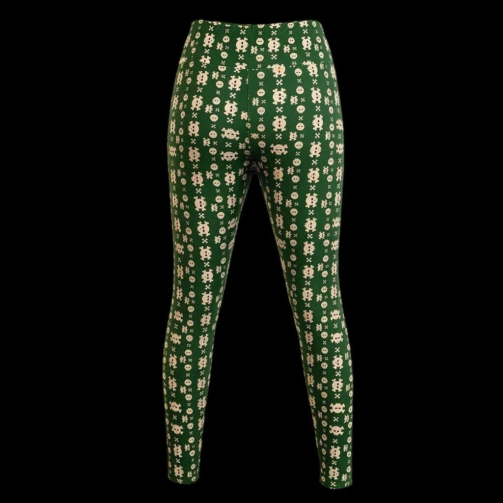 LuLaRoe Gothic Punk Green Skull Leggings