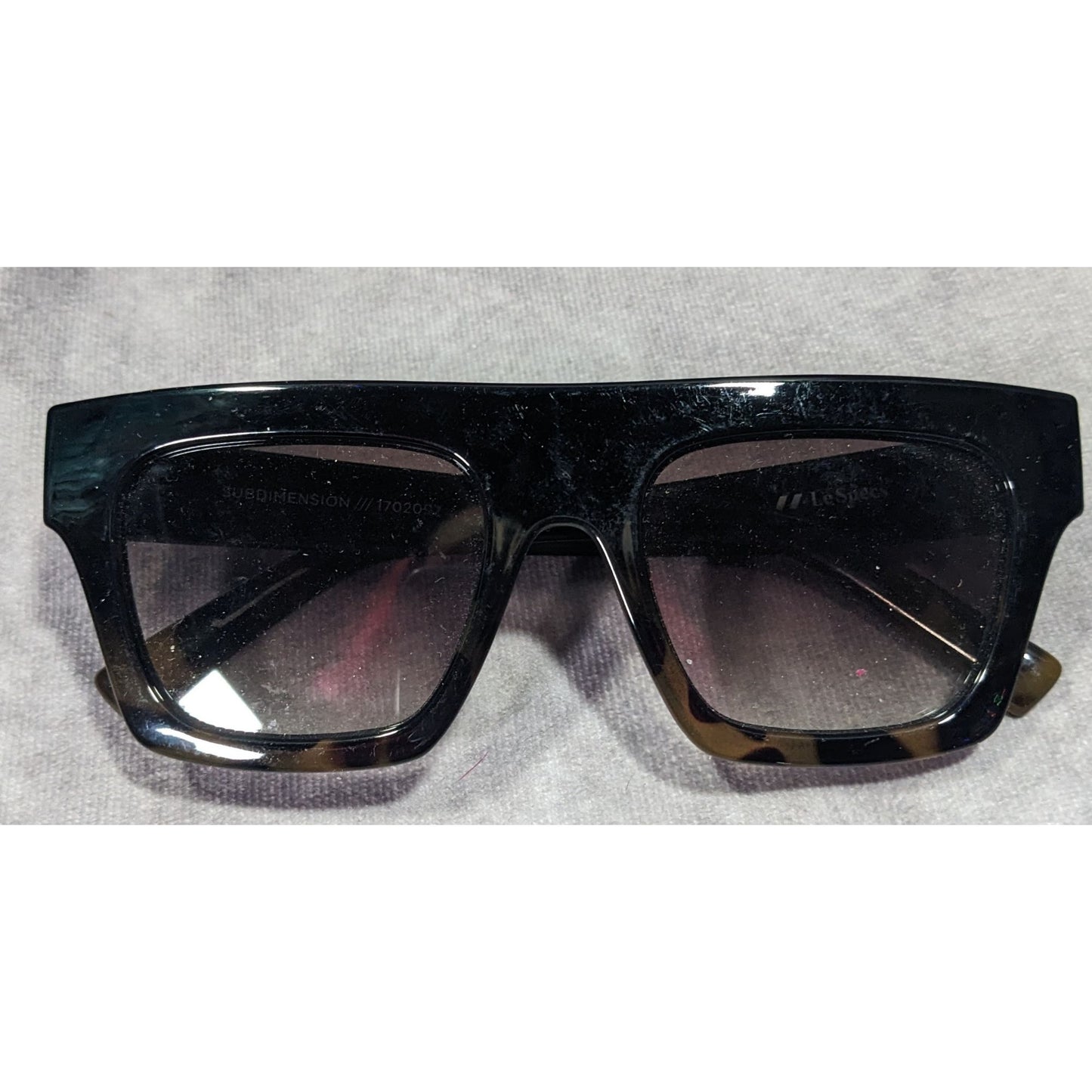 Le Specs Subdimension Chunky Retro Tortoise Sunglasses