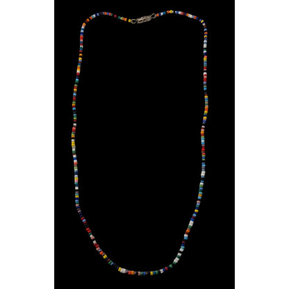 Rainbow Glass Seed Bead Necklace Colorful Minimalist Y2K Boho Jewelry