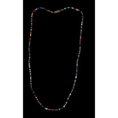 Rainbow Glass Seed Bead Necklace Colorful Minimalist Y2K Boho Jewelry