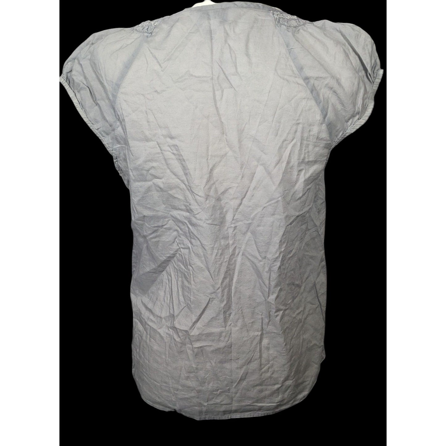 Loft Peasant Top Light Grey With White Embroidery Size Medium