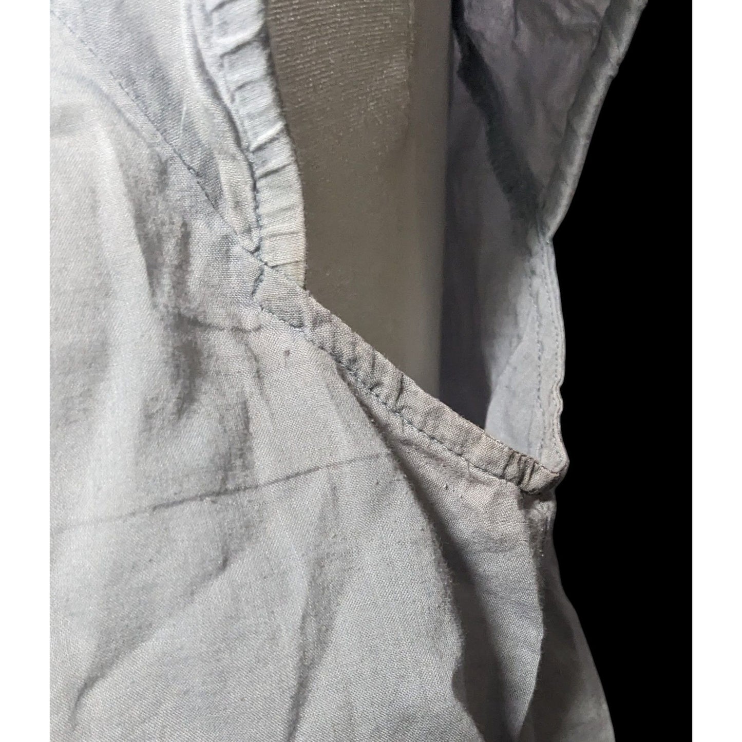 Loft Peasant Top Light Grey With White Embroidery Size Medium