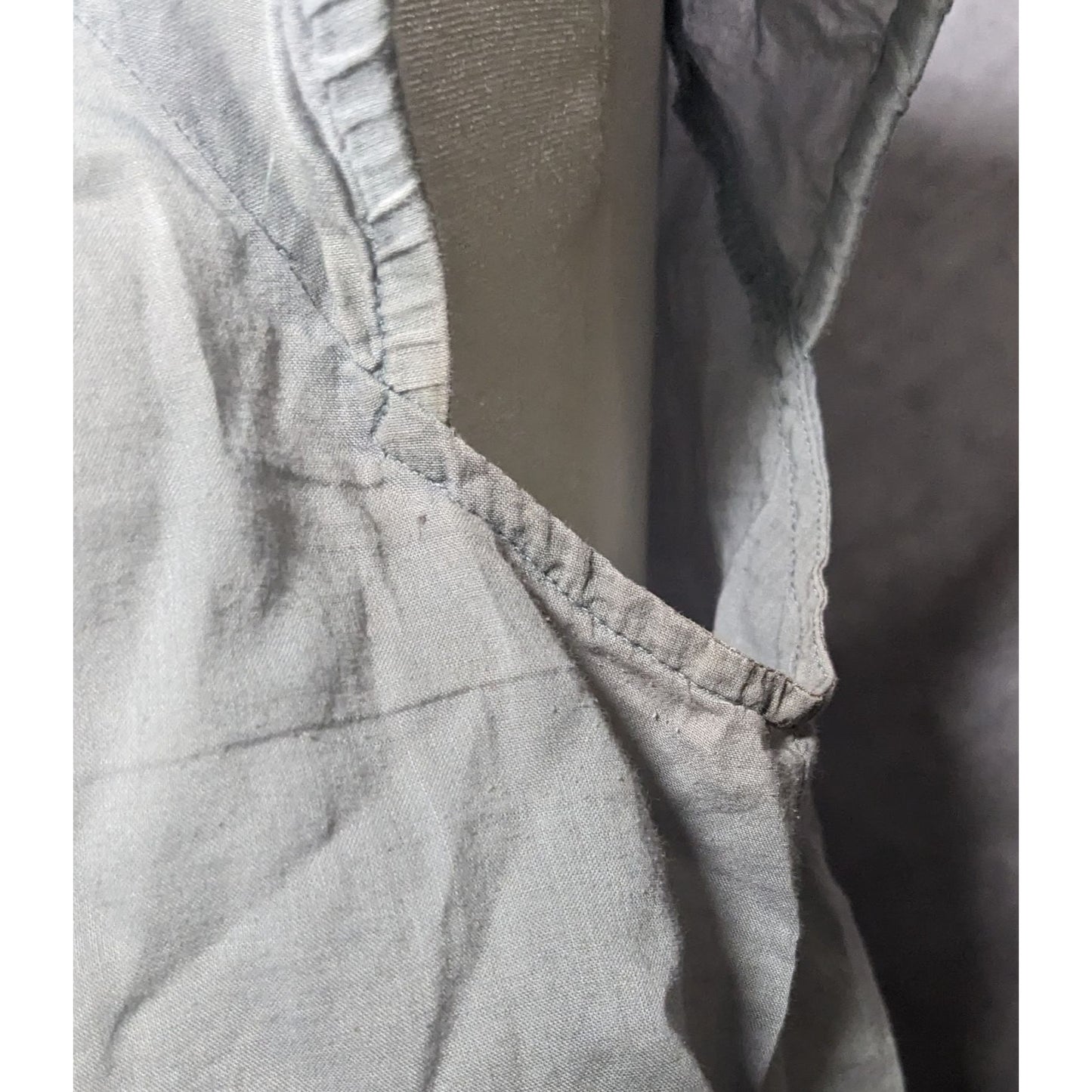 Loft Peasant Top Light Grey With White Embroidery Size Medium