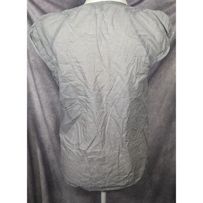 Loft Peasant Top Light Grey With White Embroidery Size Medium