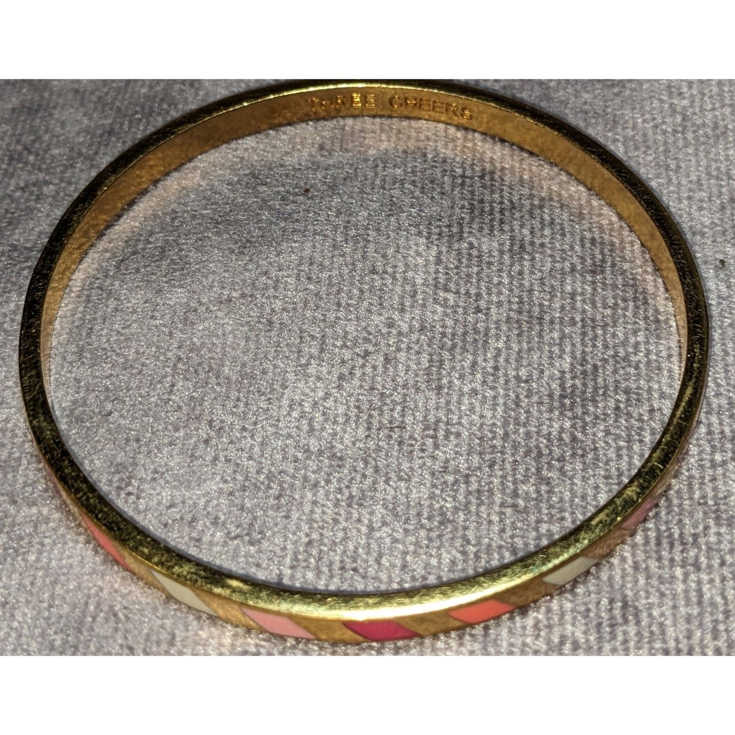 Kate Spade Three Cheers Enamel Bangle Bracelet Goldtone Multicolor