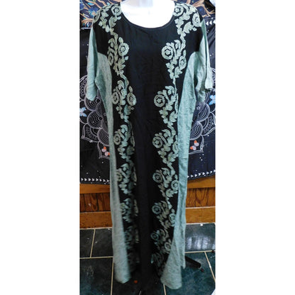 Honey Brand Green And Black Floral Dress