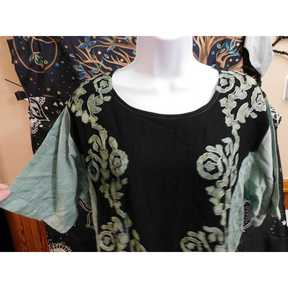 Honey Brand Green And Black Floral Dress