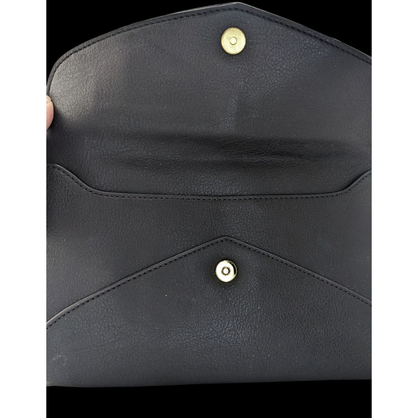 Danielle Nicole Black Envelope Clutch Purse With Woven Detail & Tassel Accents