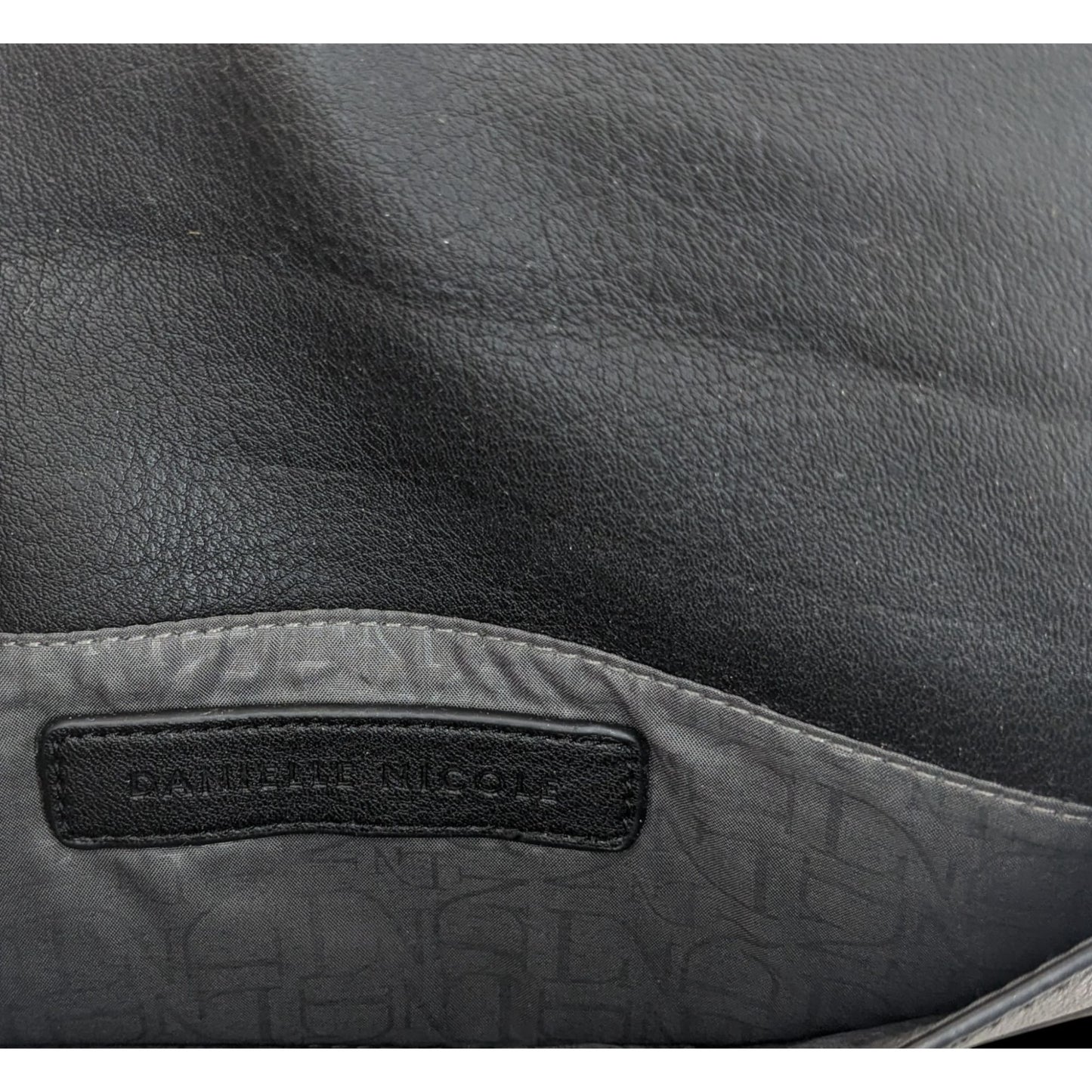 Danielle Nicole Black Envelope Clutch Purse With Woven Detail & Tassel Accents