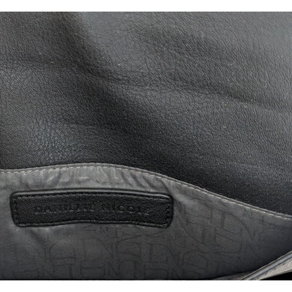 Danielle Nicole Black Envelope Clutch Purse With Woven Detail & Tassel Accents