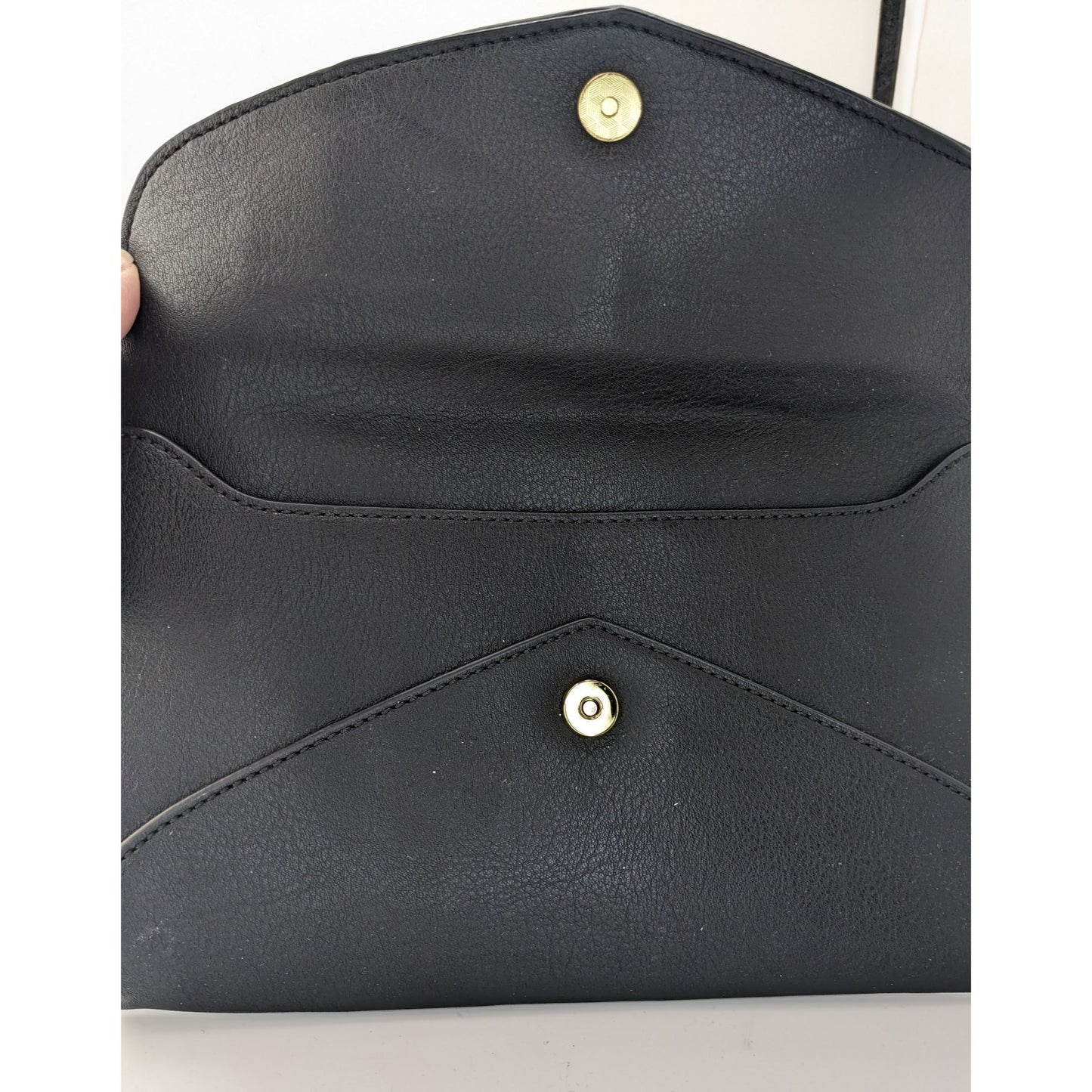 Danielle Nicole Black Envelope Clutch Purse With Woven Detail & Tassel Accents
