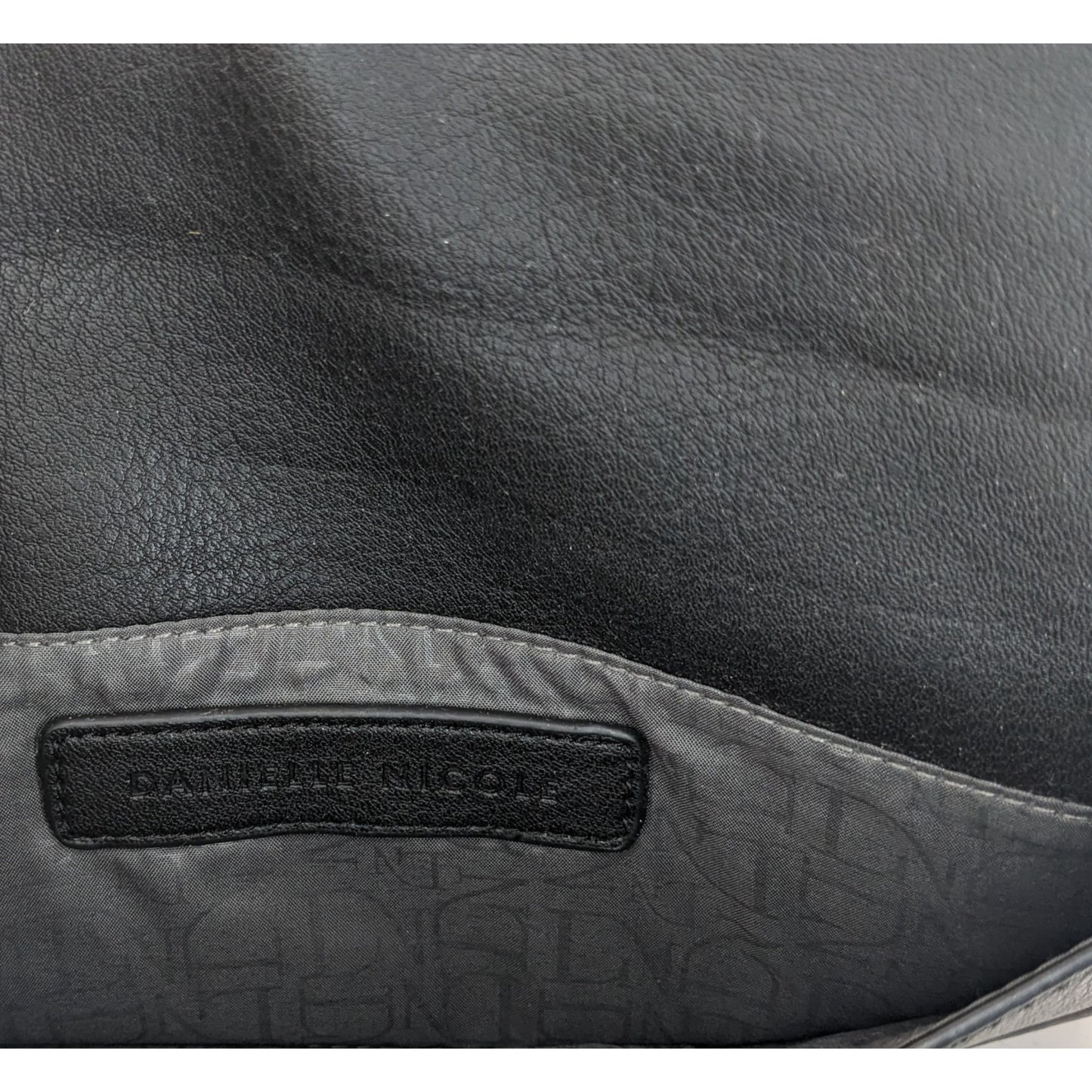 Danielle Nicole Black Envelope Clutch Purse With Woven Detail & Tassel Accents