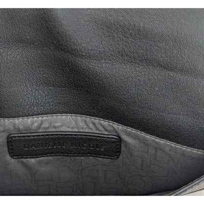 Danielle Nicole Black Envelope Clutch Purse With Woven Detail & Tassel Accents
