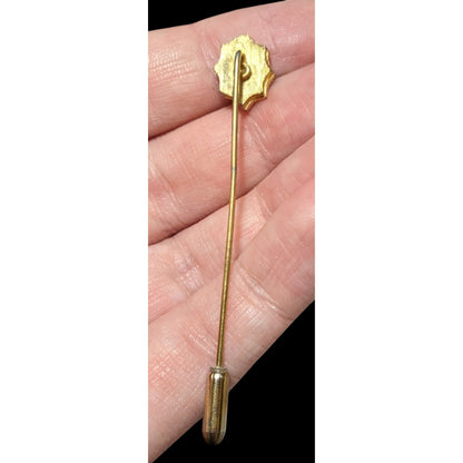 Vintage Gold Tone Rhinestone Accented Stick Pin