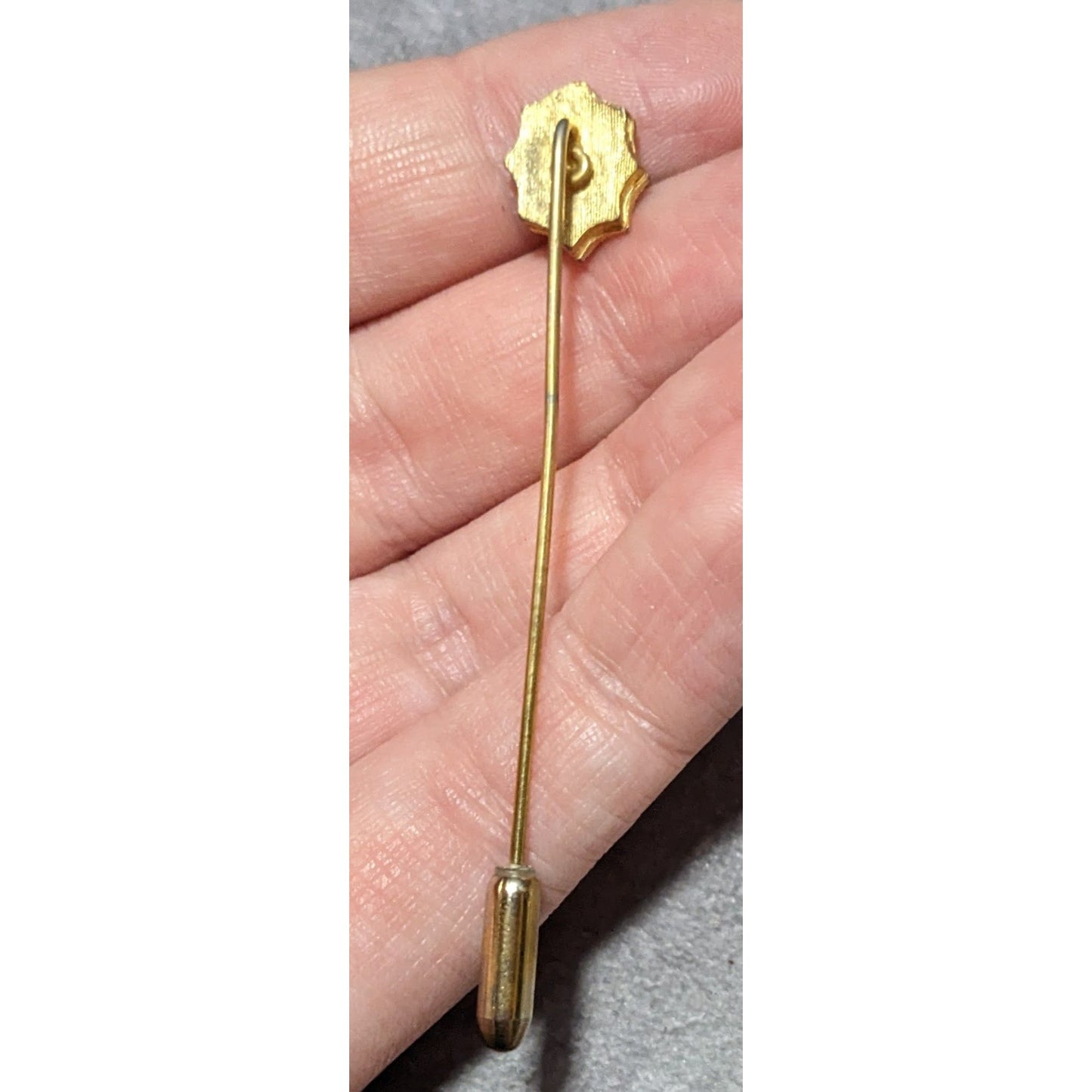 Vintage Gold Tone Rhinestone Accented Stick Pin