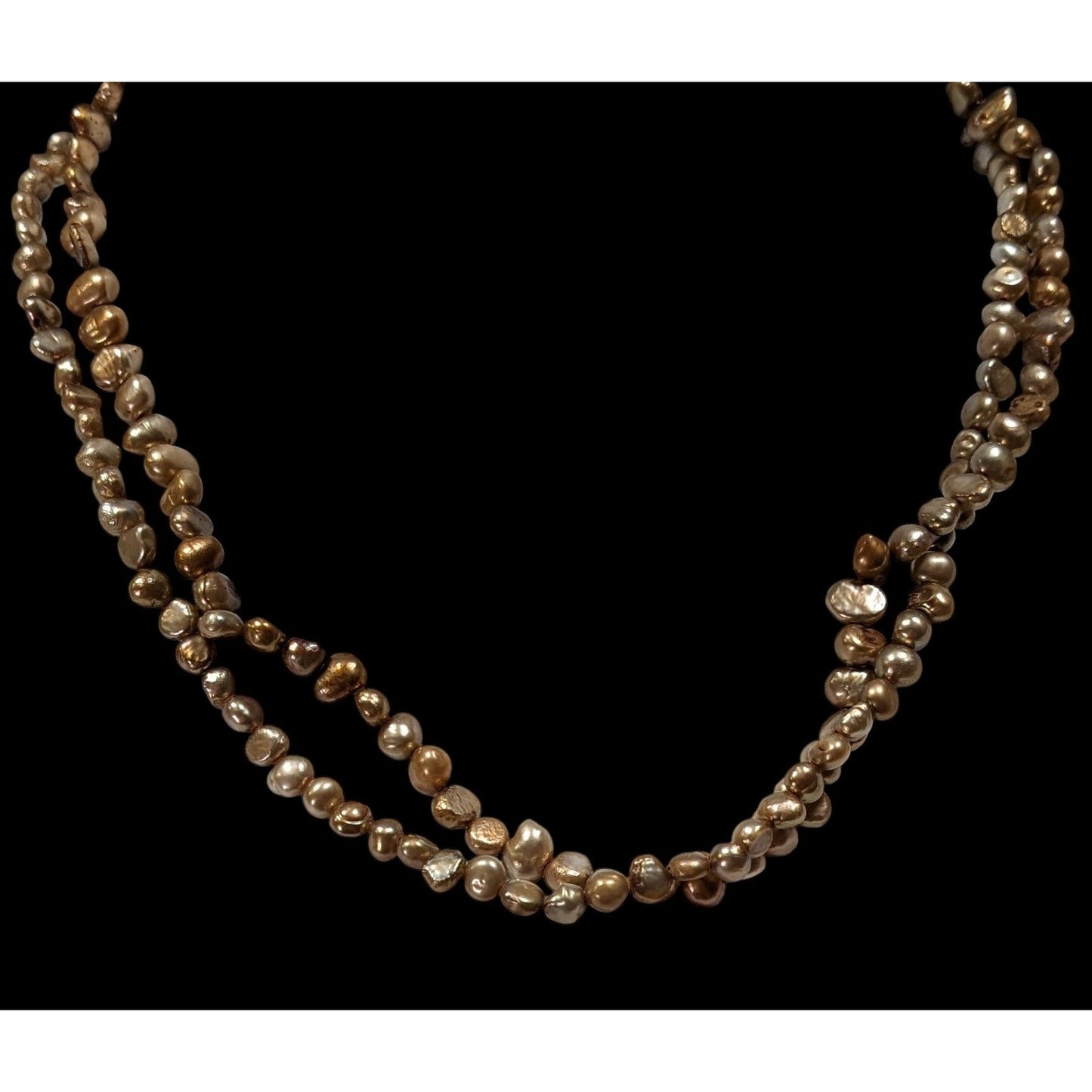 Vintage Elegant Layered Gold Tone Pearl Necklace