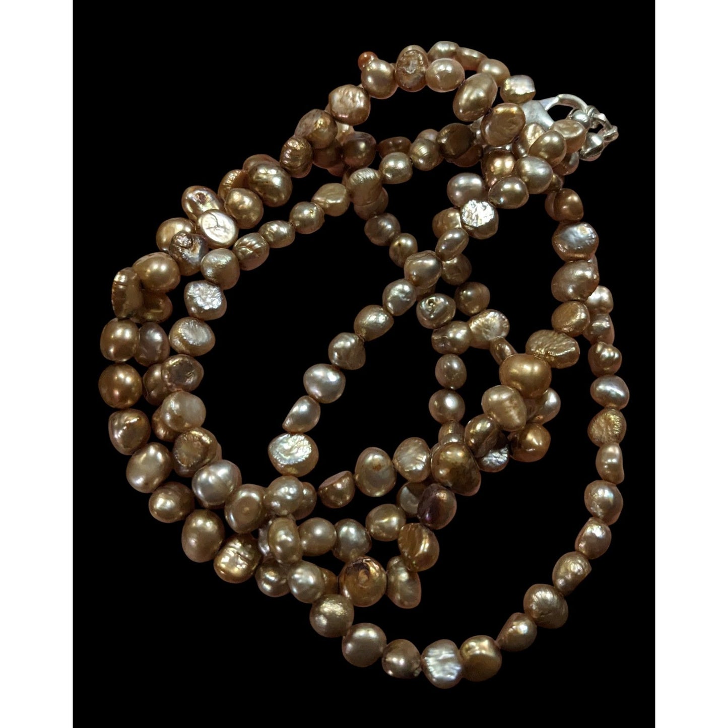 Vintage Elegant Layered Gold Tone Pearl Necklace