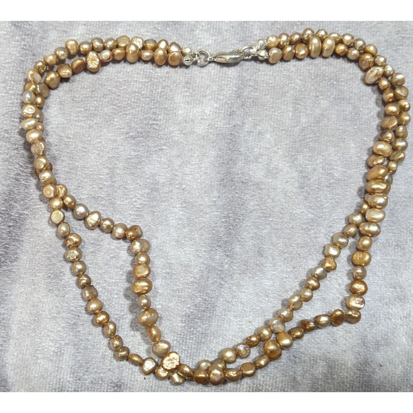 Vintage Elegant Layered Gold Tone Pearl Necklace