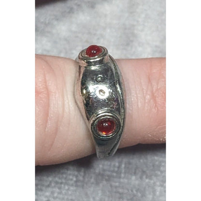 Quirky Fairycore Sterling Silver Red Eyed Frog Hug Adjustable Ring Size 5 1/2