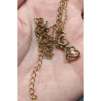 Vintage Avon Heart Gold Tone Pendant Necklace