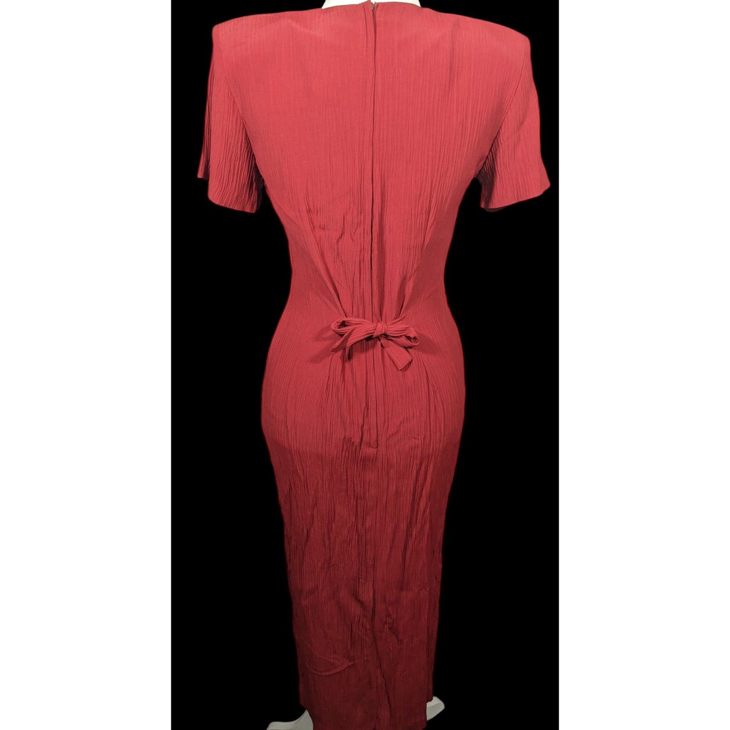 Vintage Marnie West Red Formal Split Front Midi Dress