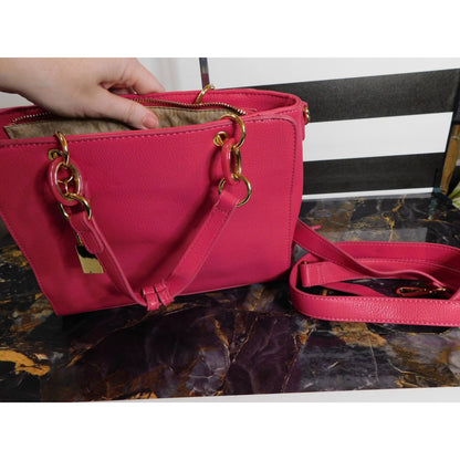 Charming Charlie Pink Handbag With Gold Tone Accents