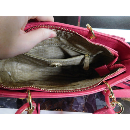 Charming Charlie Pink Handbag With Gold Tone Accents