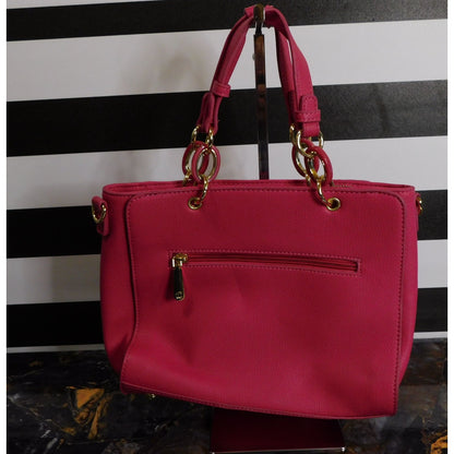 Charming Charlie Pink Handbag With Gold Tone Accents
