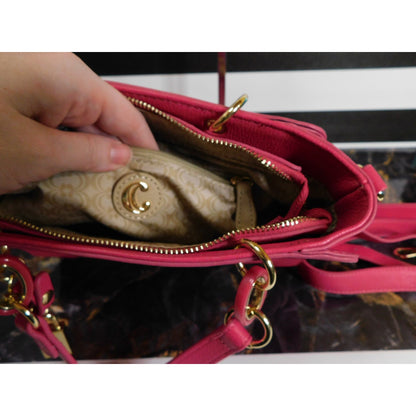 Charming Charlie Pink Handbag With Gold Tone Accents