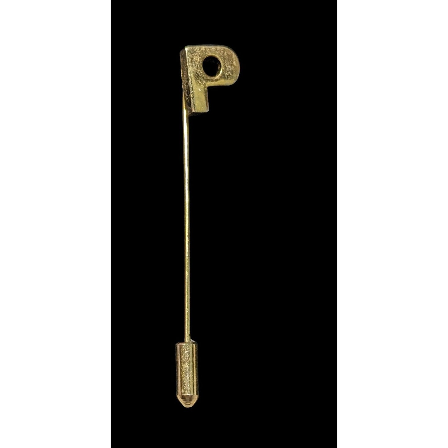 Vintage Monogram P Uppercase Block Stick Pin