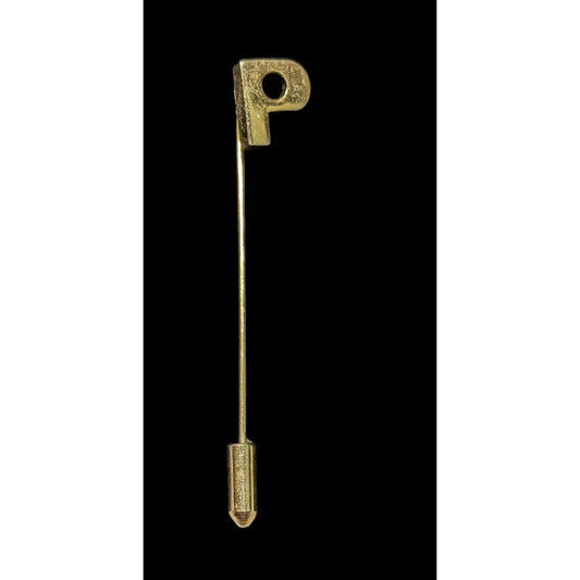 Vintage Monogram P Uppercase Block Stick Pin