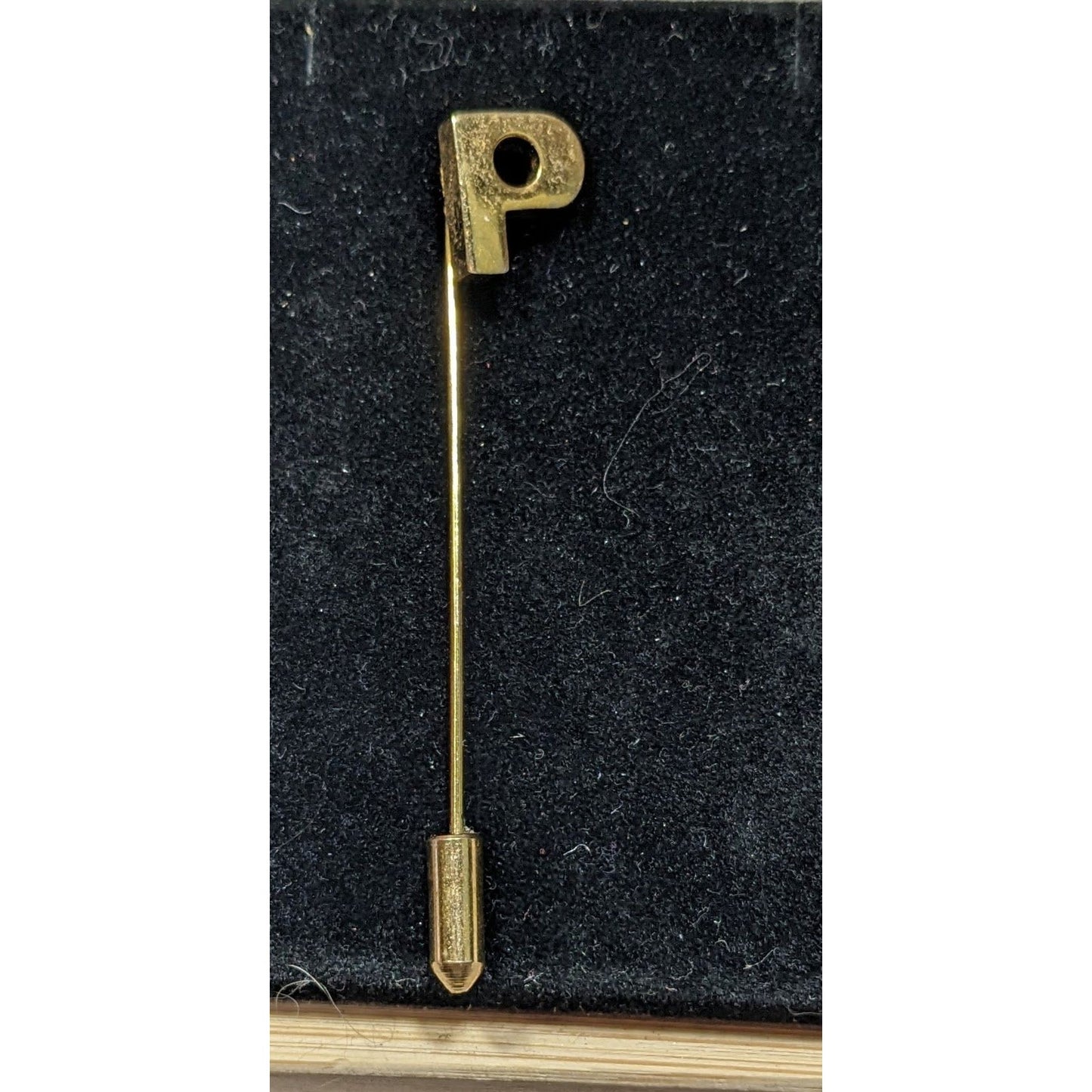 Vintage Monogram P Uppercase Block Stick Pin