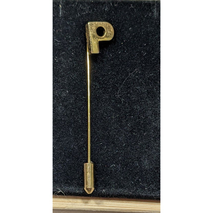 Vintage Monogram P Uppercase Block Stick Pin