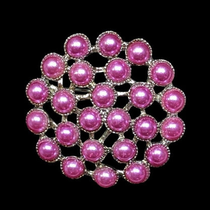 Vintage Coquette Glam Pink Faux Pearl Brooch