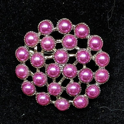 Vintage Coquette Glam Pink Faux Pearl Brooch