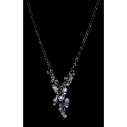 Simply Vera Vera Wang Glam Glass Silver Gray Cluster Necklace 18 Inch