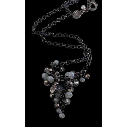 Simply Vera Vera Wang Glam Glass Silver Gray Cluster Necklace 18 Inch
