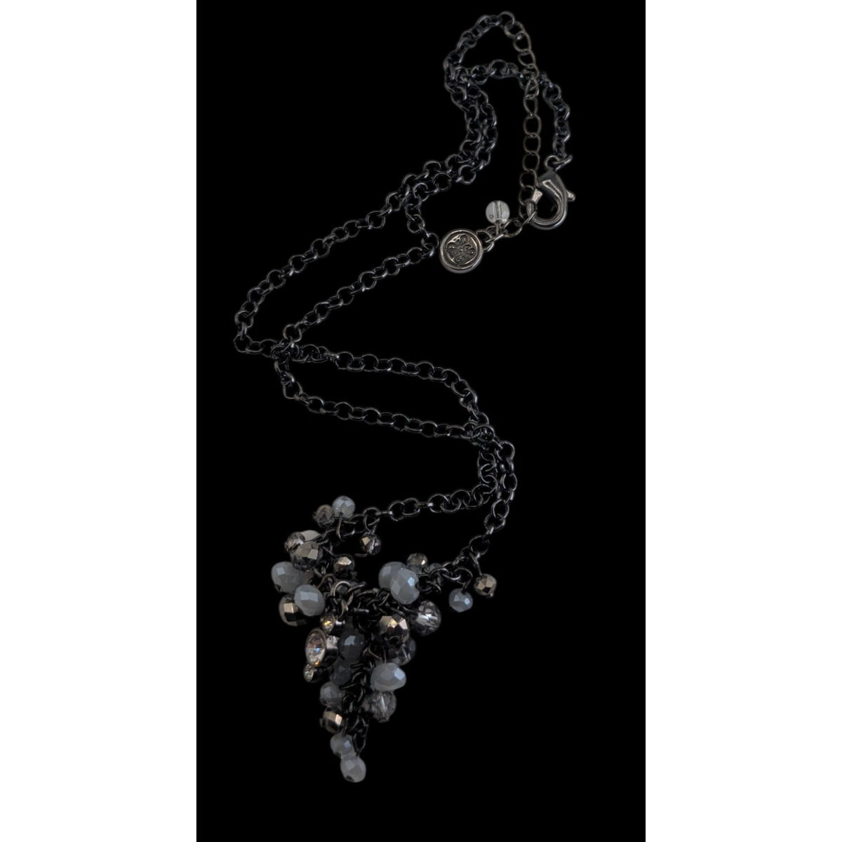 Simply Vera Vera Wang Glam Glass Silver Gray Cluster Necklace 18 Inch
