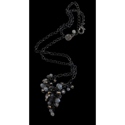 Simply Vera Vera Wang Glam Glass Silver Gray Cluster Necklace 18 Inch