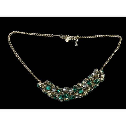 Simply Vera Vera Wang Gold Tone And Green Gemmed Cluster Necklace