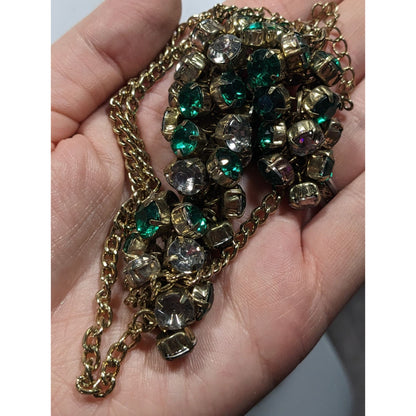 Simply Vera Vera Wang Gold Tone And Green Gemmed Cluster Necklace