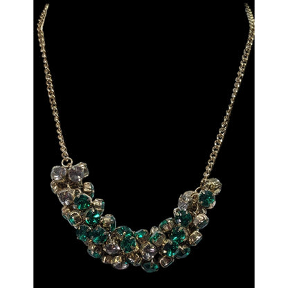 Simply Vera Vera Wang Gold Tone And Green Gemmed Cluster Necklace
